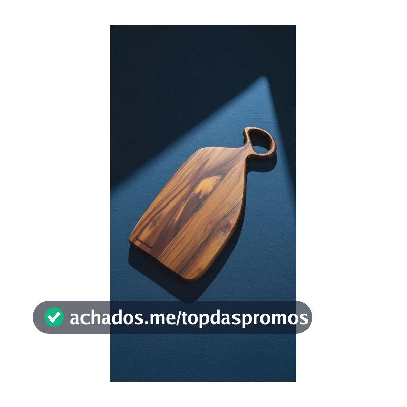Tábua De Corte Servir Madeira Teca Com Alça Decorativa 32cmx16cm