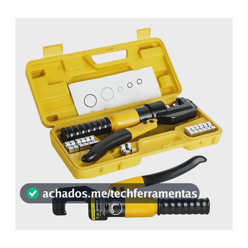 Alicate Crimpador Hidráulico Prensa Crimpa Terminal 4 A 70mm Amarelo