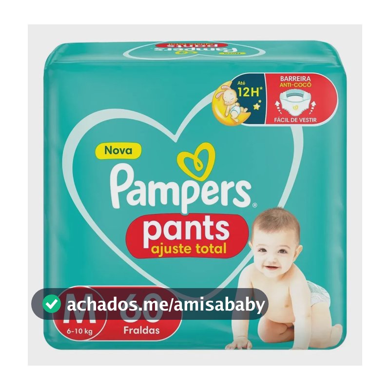 Fralda Pampers Pants Ajuste Total M 60u