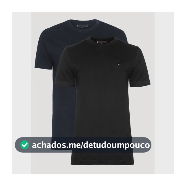 Camisetas Tommy Hilfiger Preta/marinho 2un - Original