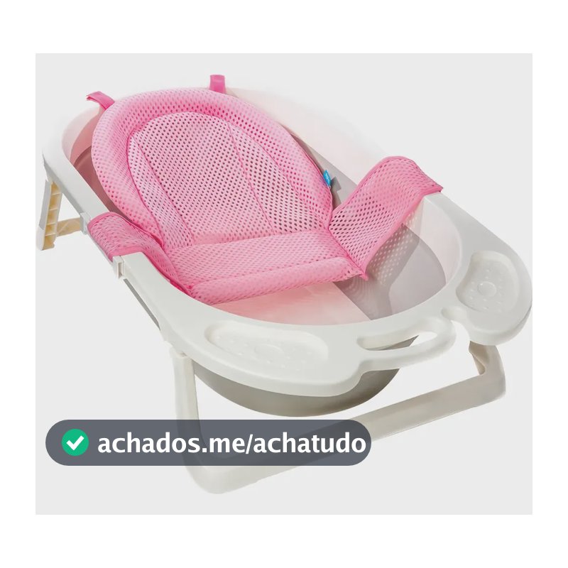 Rede De Proteção Buba Redutor Banheira Bebê Apoio Segurança Cor Rosa