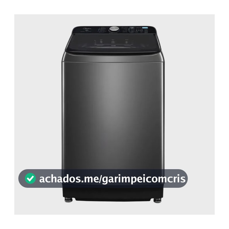 Máquina de Lavar Midea 16,5Kg MA512W165/GK-04 Wave Impeller Função Turbo Titanium