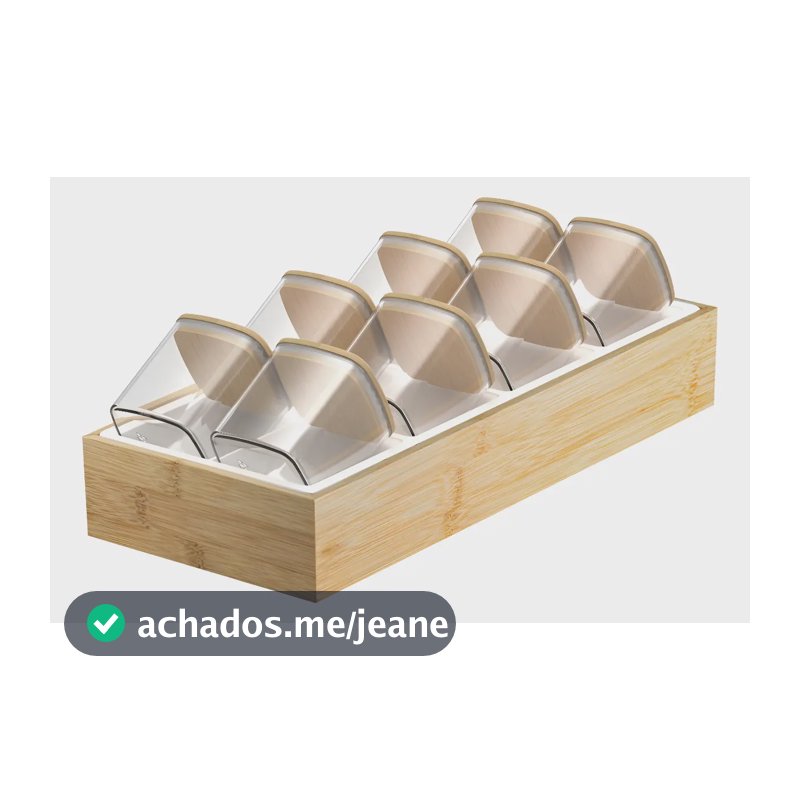 Organizador De Temperos com 9 Peças Marrom-claro