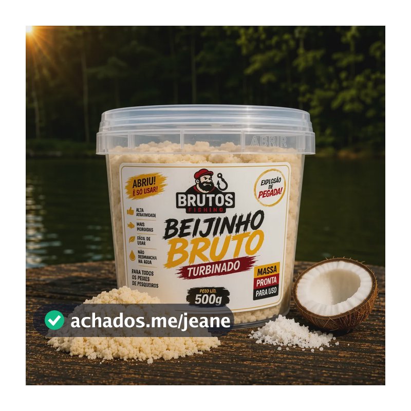 Massa Isca Pesca Beijinho Bruto Turbinado 500g Pesqueiro Branco