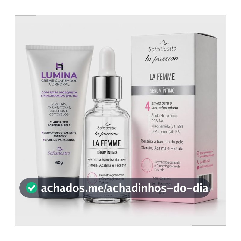 Kit Sérum Íntimo Hidratante + Creme Clareador Virilha Axilas
