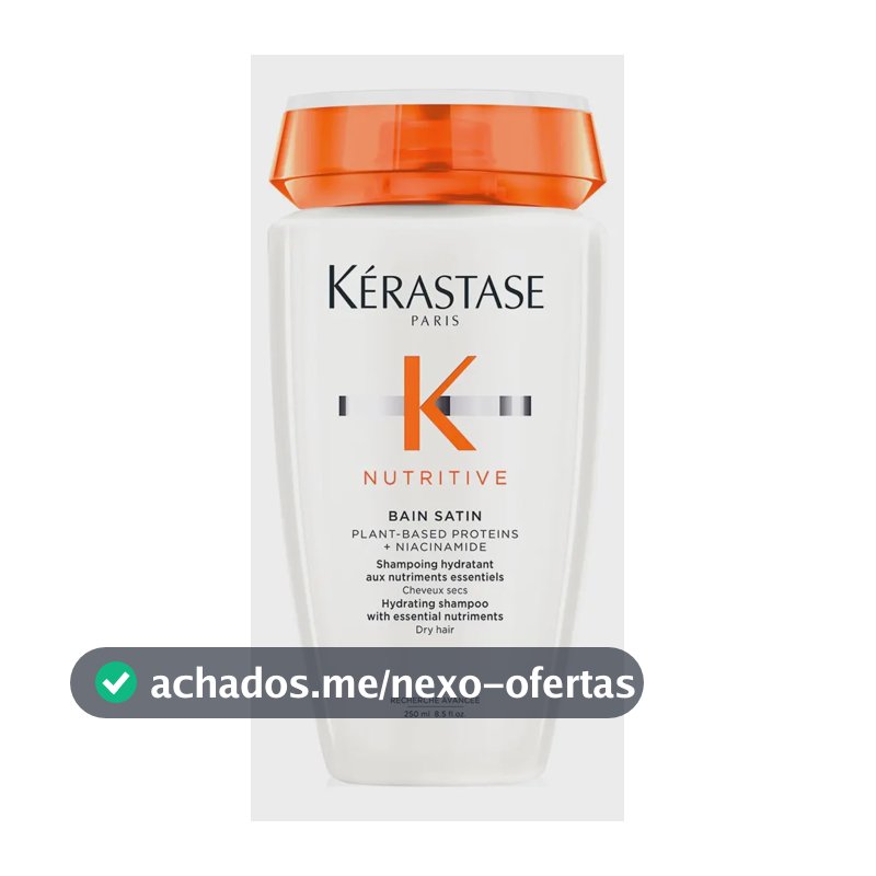 Shampoo Hidratante para Cabelos Secos, Nutrição Intensa, Brilho, Maciez, Fortalecimento e Revitalização da Fibra Capilar, Nutritive Bain Satin Kérastase, 250ml