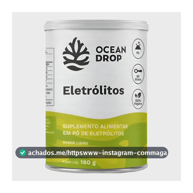 Eletrólitos Ocean Drop Sódio Potássio Fósforo Magnésio Eletrolitos 180g Sabor Limão