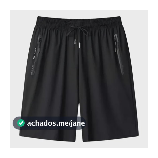 Short Masculino Bermuda Praia 2 Bolsos Zíper Secagem Rápida