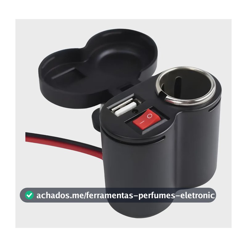 Carregador De Celular Para Moto Usb Tomada Guidão