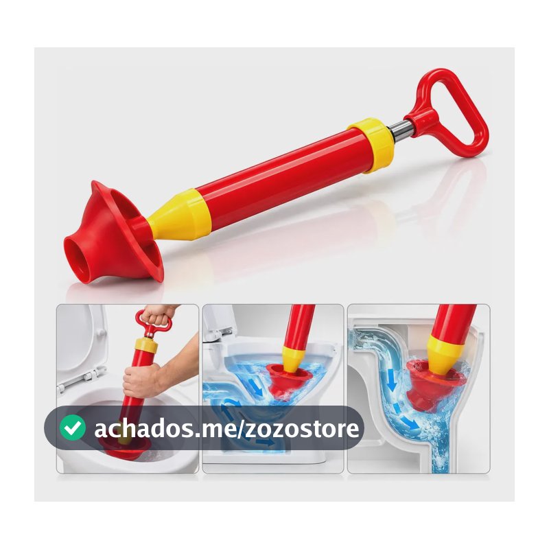 Desentupidor Manual De Alta Pressão Para Vaso Sanitário Pia De Cozinha Ralo Tubulação Lavatórios Cano Sucção 46 cm