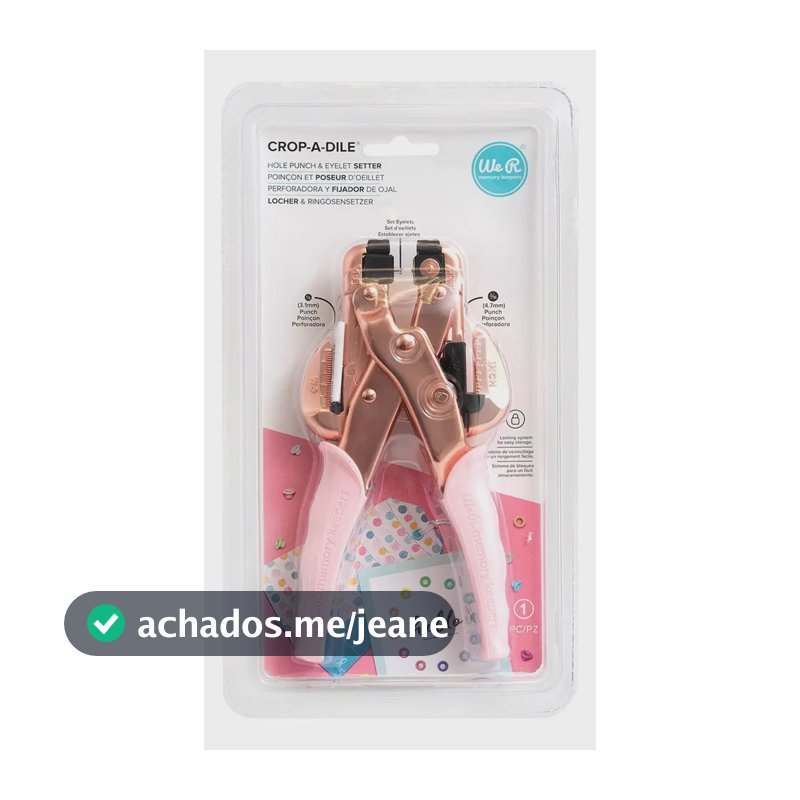 Aplicador De Ilhós Crop-a-dile We R - Ouro Rose E Pink