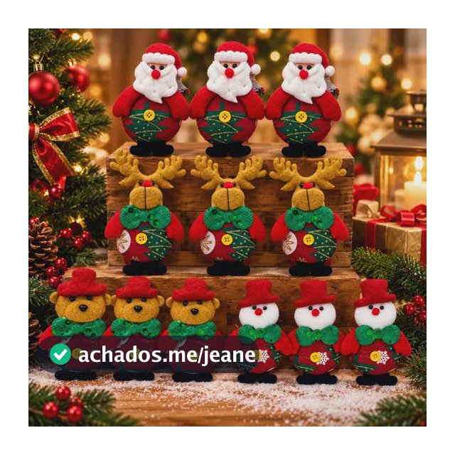 Kit 12 Pendentes Bonecos Enfeites Para Árvore De Natal Vermelho