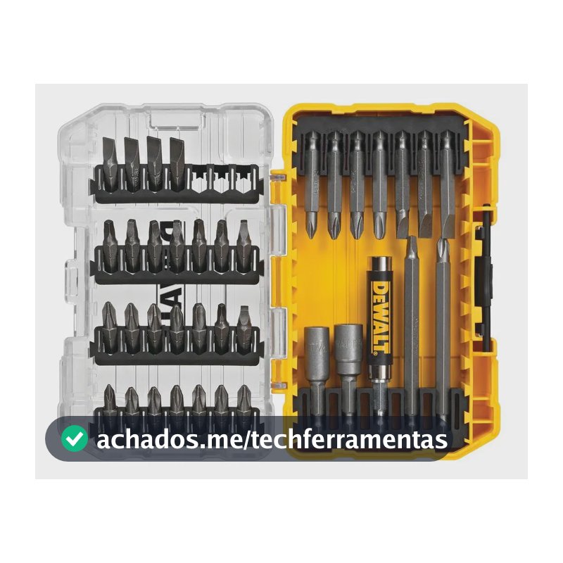 Jogo de Bits e Pontas para Parafusar DeWALT DW2163 37 Peças com Estojo