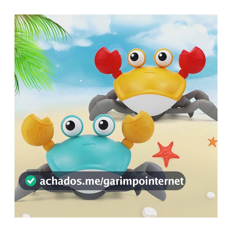 Caranguejo Fujão ManoThor que Anda Brinquedo Recarregável Musical para Bebês com Som Luz e Movimento