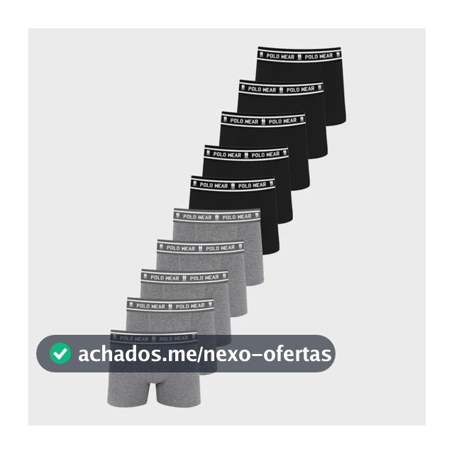 Kit 10 Cuecas Boxer Algodão Polo Wear Sortido