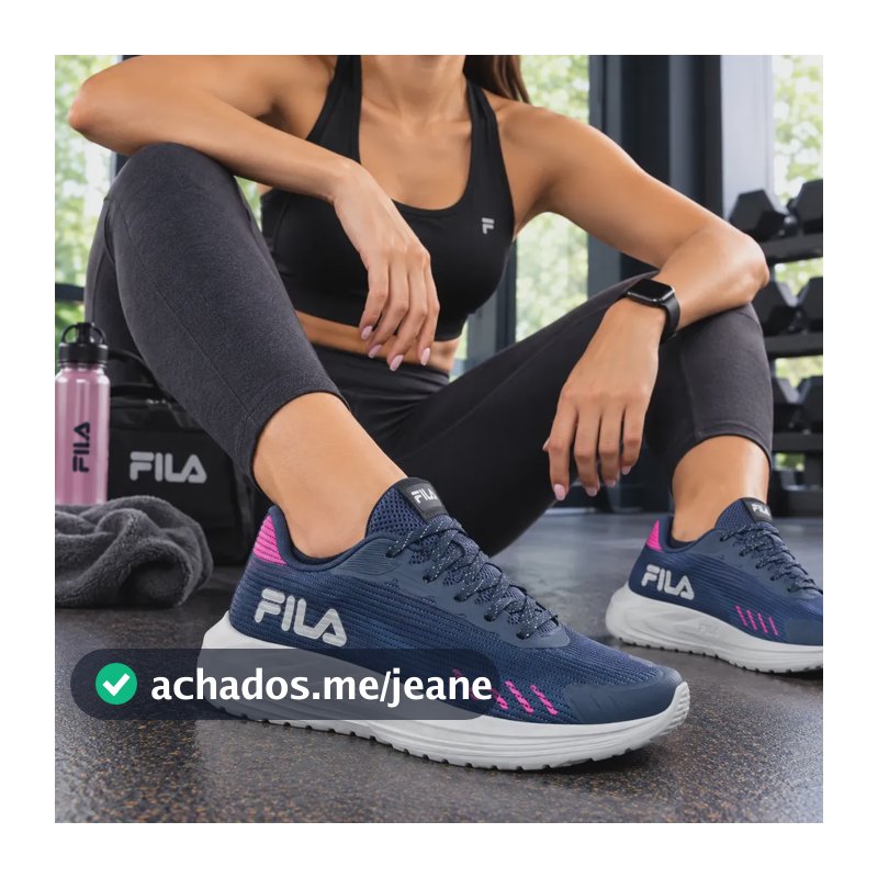 Tênis Fila Feminino Sprint Esportivo Confortável Academia Marinho/rosa Mesh Respirável 37