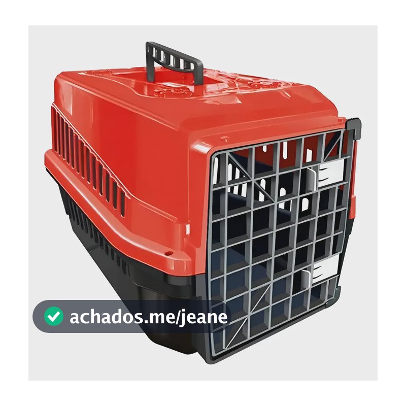 Caixa De Transporte Cães Gato Coelho Porte N5 Vermelho