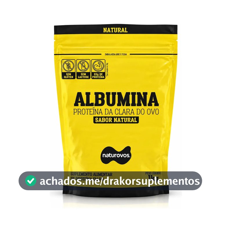Albumina Naturovos Natural 1kg Refil Proteína