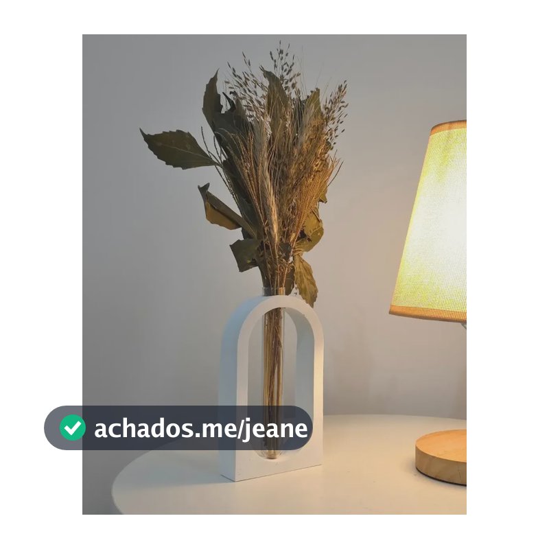 Arranjo De Flores Secas Decorativo Vaso Solitário Portal