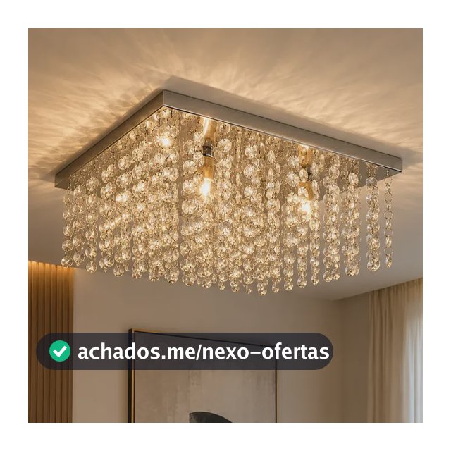Lustre Cristal Legítimos 30x30 Sala Jantar Estar Ld006c 127/220v Transparente