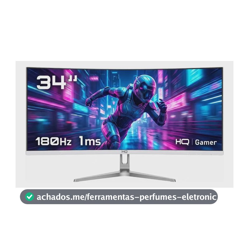 Monitor Gamer Hq 34 Branco Curvo Ultrawide Hqw34c180