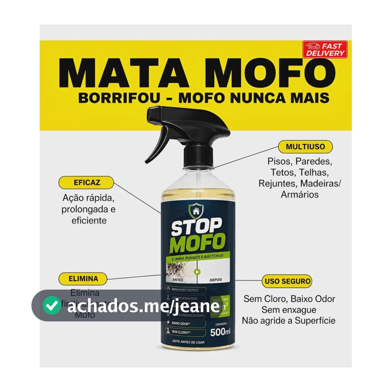 Kit Stop Mofo Anti Mofo Parede Teto 500ml + Borrifador