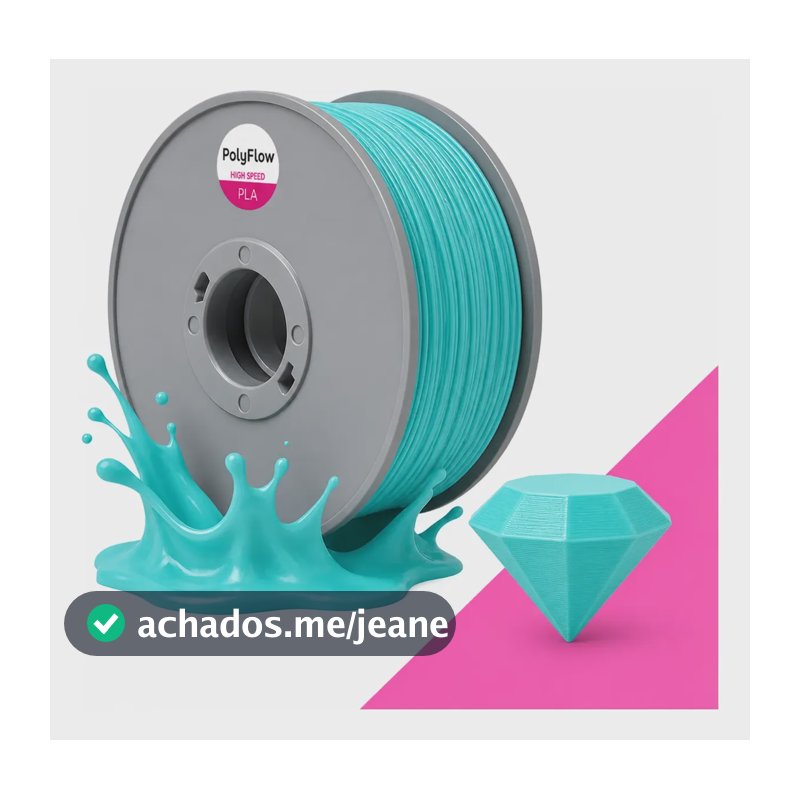 Filamento 3d Pla 1,75mm Polyflow 1kg - Premium High Speed Azul Tiffany