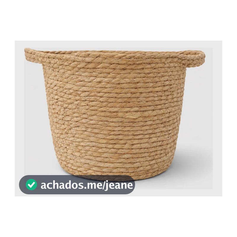 Cesto Palha Para Plantio Plantas Com Acabamento Natural Cor Bege