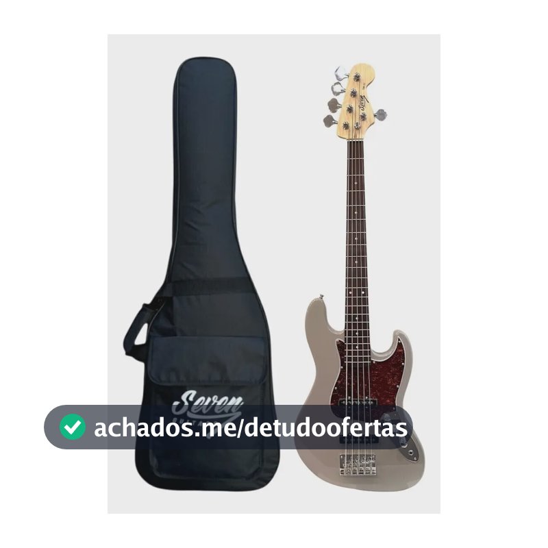 Contrabaixo Jazz Bass Seven 5 Cordas Sjb-57 Gray C/ Bag Destro Gray Brilhante 5