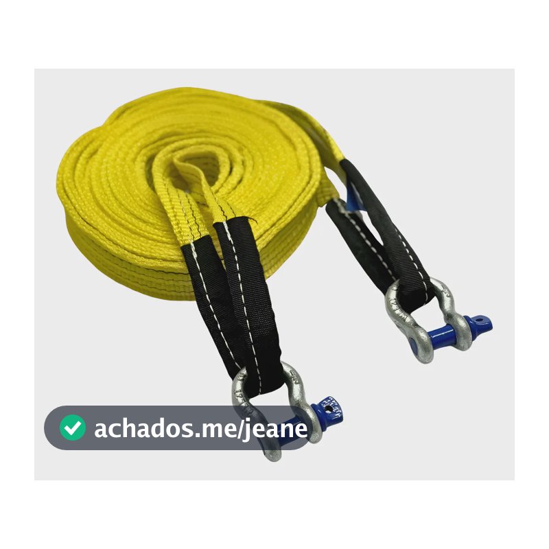 Cinta Fita 4x4 Reboque 10 Toneladas 50mm X 4mt Com Manilhas Amarelo
