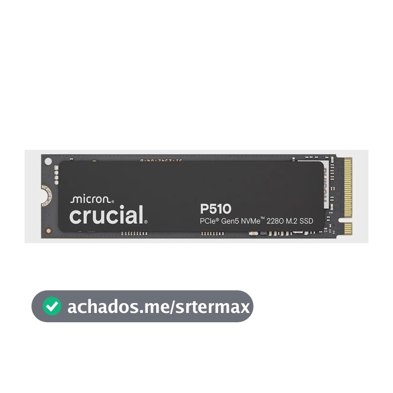 SSD PCIe5 Nvme Crucial P510 de 2 TB de 5ª geração a 11,000 MB/s