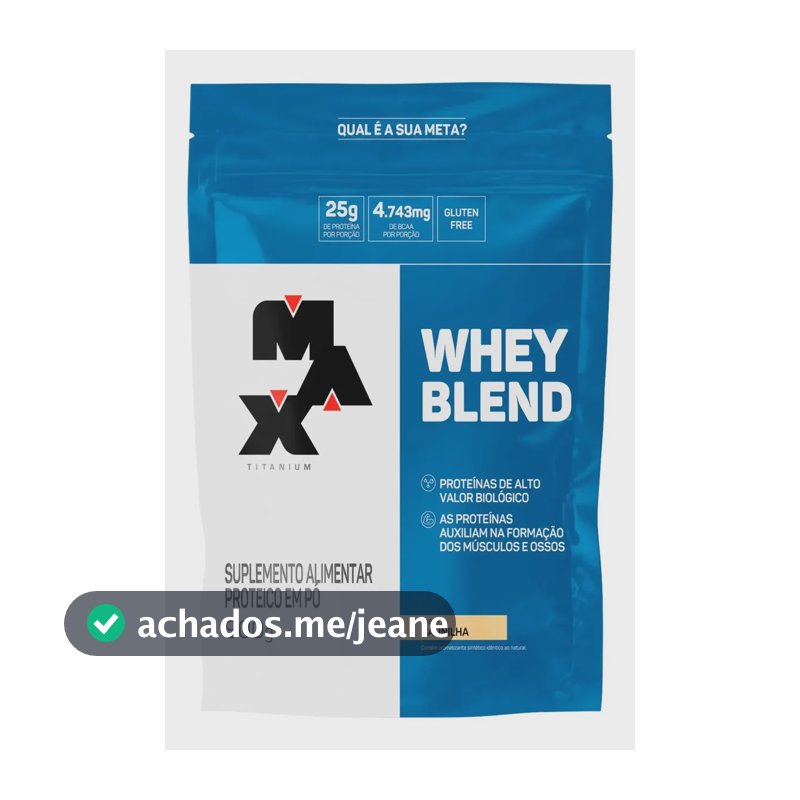 Whey Blend 900g Refil Max Titanium Sabor Baunilha