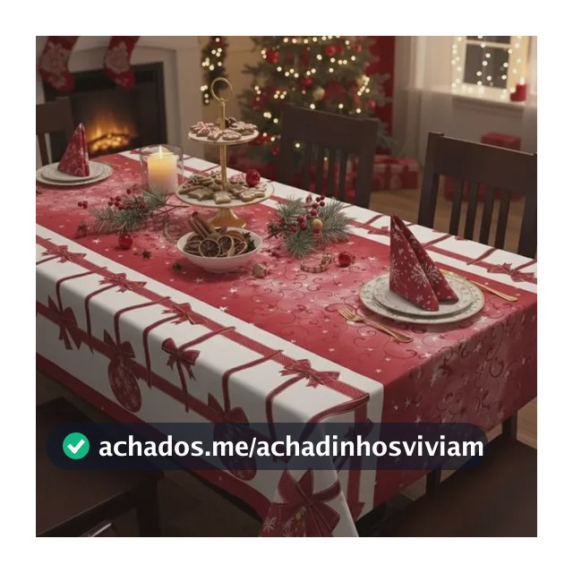 Toalha De Mesa Natal Luxo Decorativa Retangular 4/ 6 Lugares