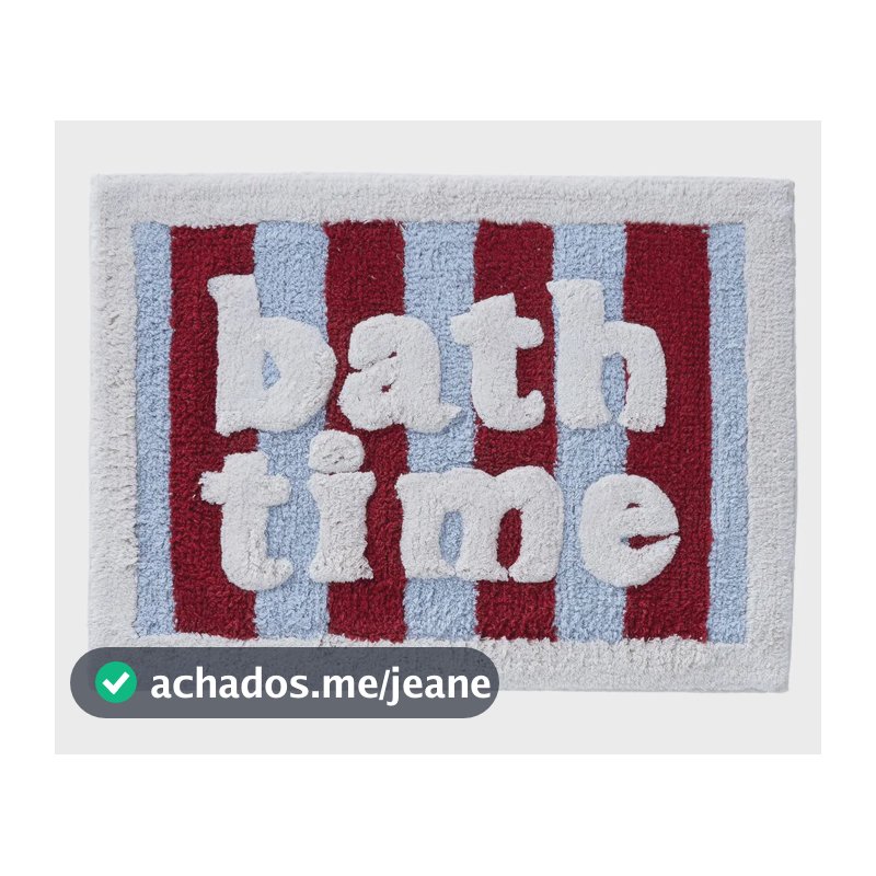 Tapete de Banheiro Artesanal Bath Time 100% Algodão 50x70cm