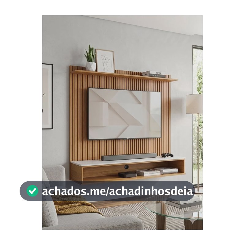 Painel Tv 50 Polegadas Siena Ripado Moderno Suspenso Off White/ripado