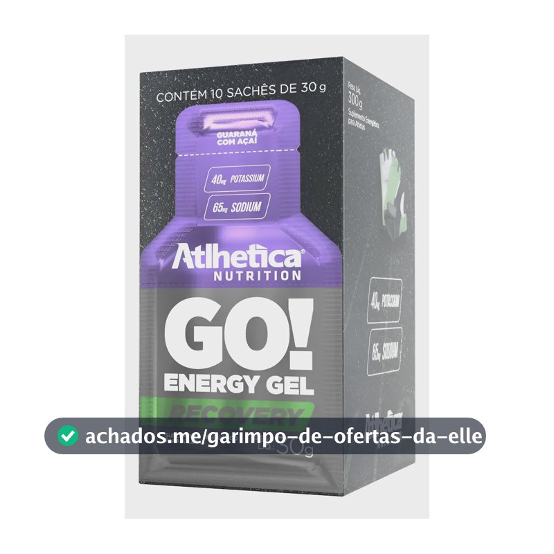 Go! Recovery Gel 10 Sachês De 30g Atlhetica Nutrition Sabor  Açaí Com Guaraná