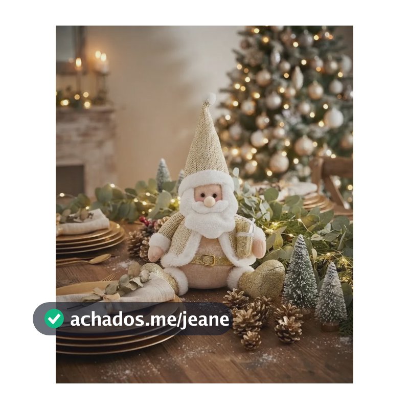 Enfeite Natalino Dourado Papai Noel E Boneco De Neve Luxuoso Papai-noel Nao Se Aplica