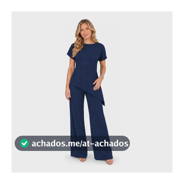 Conjunto Feminino Comfy Blusa Assimétrica E Calça Pantalona
