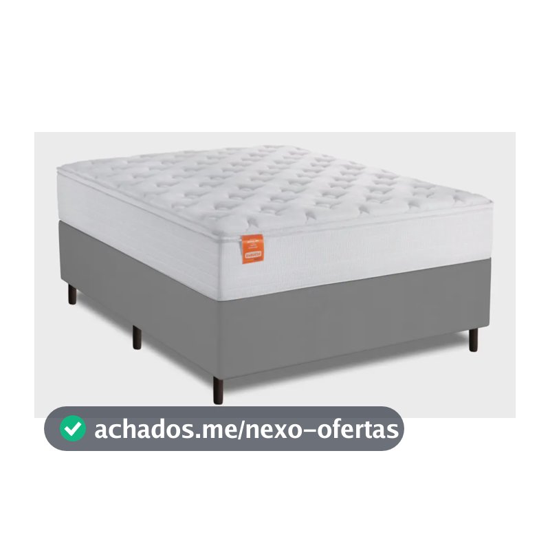 Cama Box Casal Molas Ensacadas Real Branco / Cinza Inducol