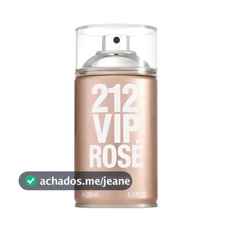 Body Spray Carolina Herrera 212 Vip Rosé Feminino 250ml - Body Splash de longa fixação
