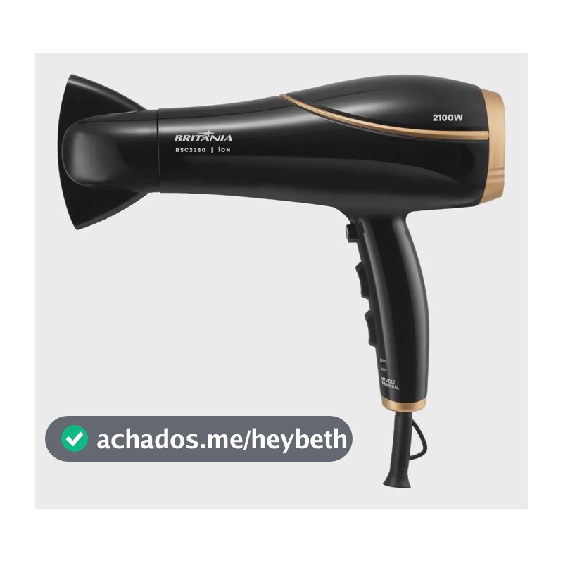 Secador de Cabelos Britânia 3 Temperaturas 2100W BSC2250 Bivolt