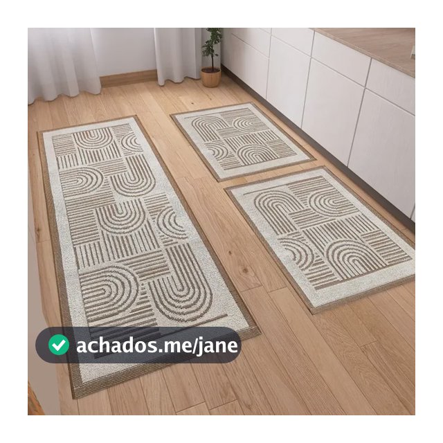 Kit Tapetes Passadeira 3 Peças Linea Luxo Tear Para Cozinha