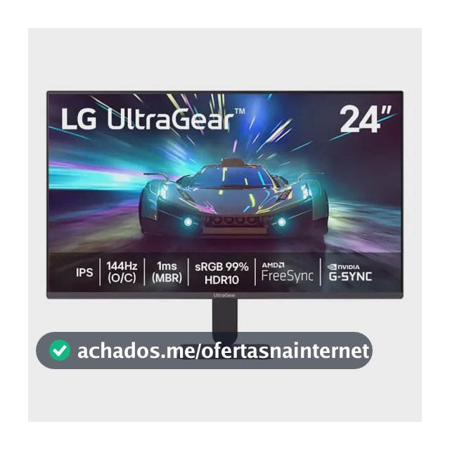 LG Ultragear Monitor Gamer 24  - Ips, 144hz (o/c), 1ms (mbr), Full Hd (1920x1080), Hdr10, Nvidia G-sync Amd Freesync, Preto - 24g411a 127/220v