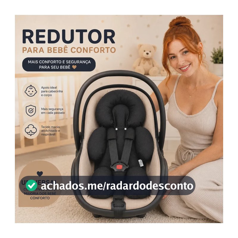 Click Tudo Almofada para Bebê Conforto Universal cor Preto