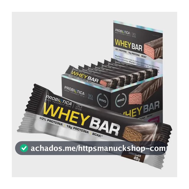 Suplemento Whey Bar Em Barra Probiótica Sabor Chocolate 960g Chocolate
