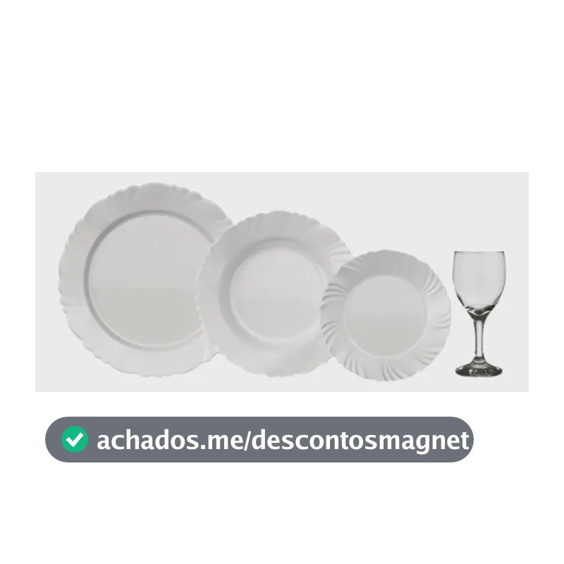 Conjunto Jantar Nadir Opaline Branco 16 Peças Vidro Temperado