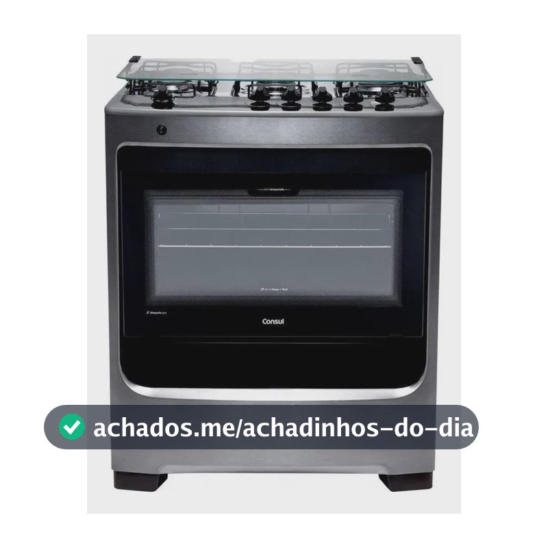 Fogão 5 Bocas Consul Inox Cfs5naruna Prata Bivolt