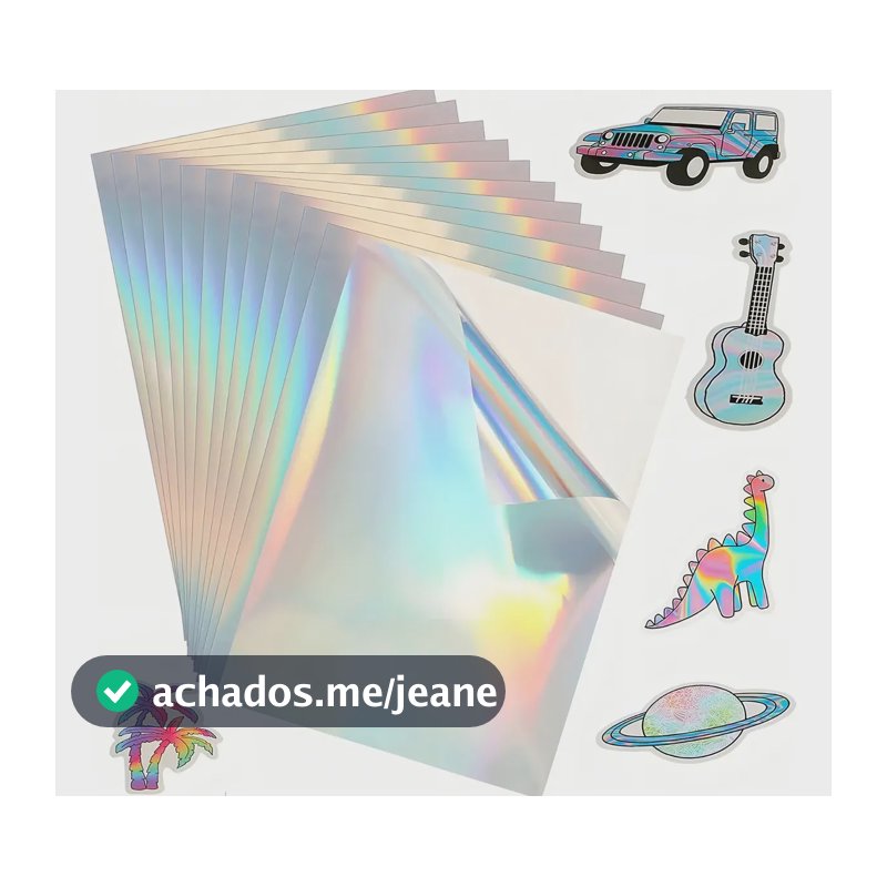 Adesivo Vinil Holográfico A4 Mecolour 50 Folhas à Prova D'Água