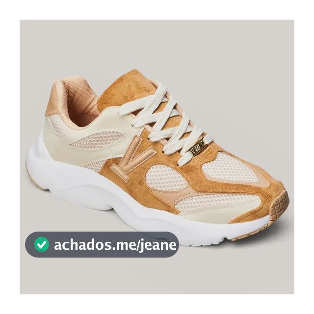 Tênis Casual Feminino Vizzano 1440-110 Marrom-claro Liso. 35 Br