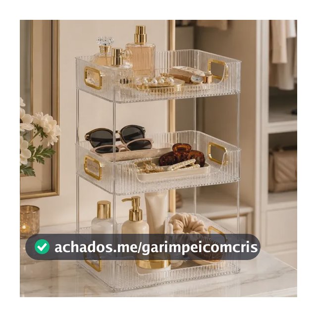 Organizador Para Banheiro Armazenamento Produtos De Higiene Transparente